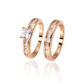 Anneaux d'amour Xuping 18k plaqués or avec zircon blanc